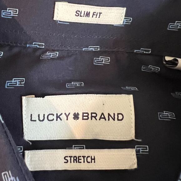 Lucky Brand Shirt Mens Size M Blue Long Sleeve Button Up Slim Fit 32/33 15.5 NWT - Picture 2 of 10